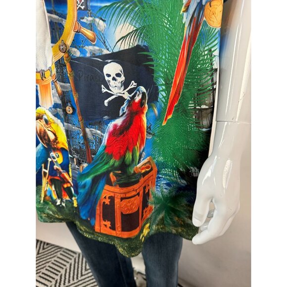 Hawaiian Parrot Print Mens Shirt XL By Hawalili Polyester - Picture 14 of 16